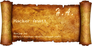 Hacker Anett névjegykártya