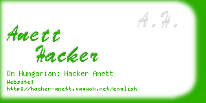 anett hacker business card